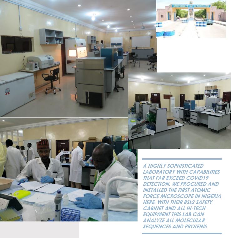 THIS IS THE UNIVERSITY OF MAIDUGURI BIOTECH CENTER OF EXCELLENCE DESIGNED AND EQUIPPED BY APPLIED BIOTECH NIGERIA. WE ALSO TRAINED THE SEVERAL TRAINERS WHO HAVE BECOME A REGIONAL FORCE TO BE RECKONED WITH!
